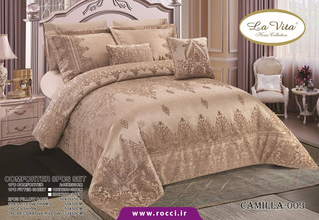 روتختی 8 تکه مخمل ژاکارد برند لاویتا طرح کاملیا-2 روتختی 8 تکه مخمل ژاکارد برند لاویتا طرح کاملیا