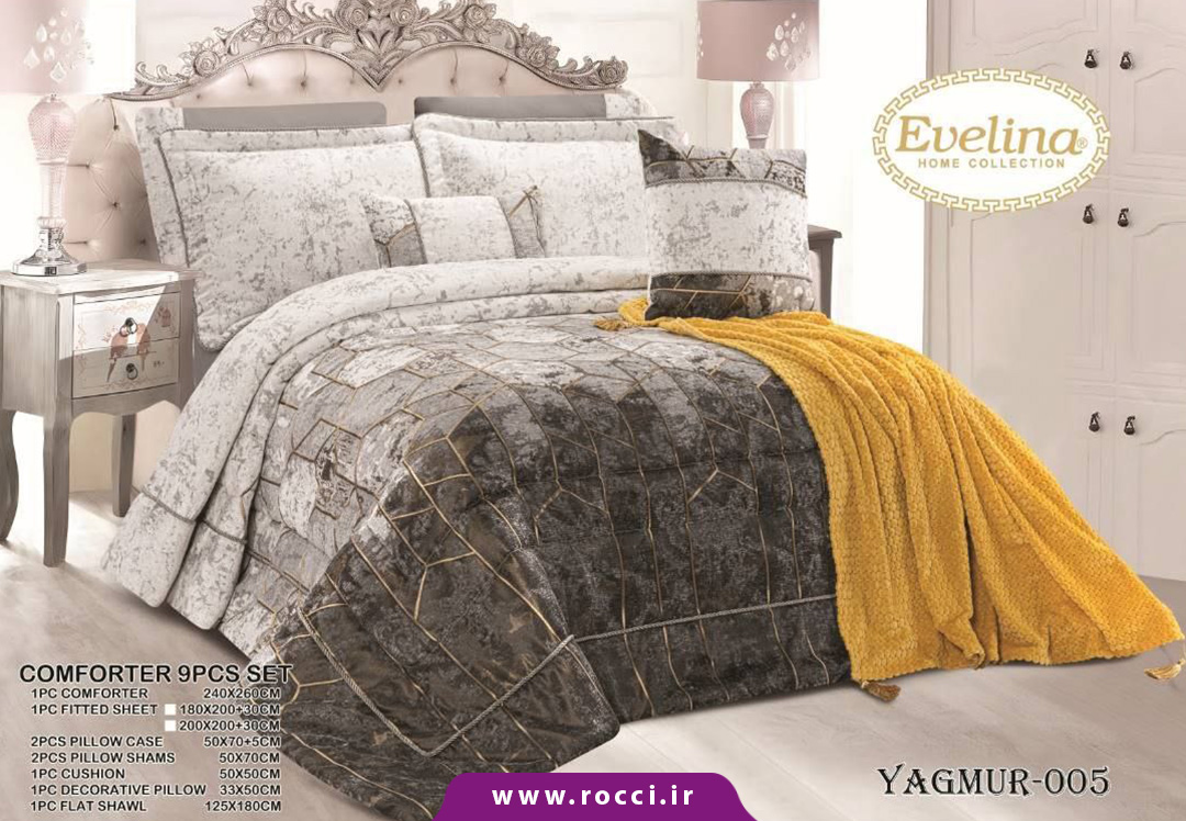 روتختی 9 تکه مخمل ژاکارد برند اولینا طرح یاگمور