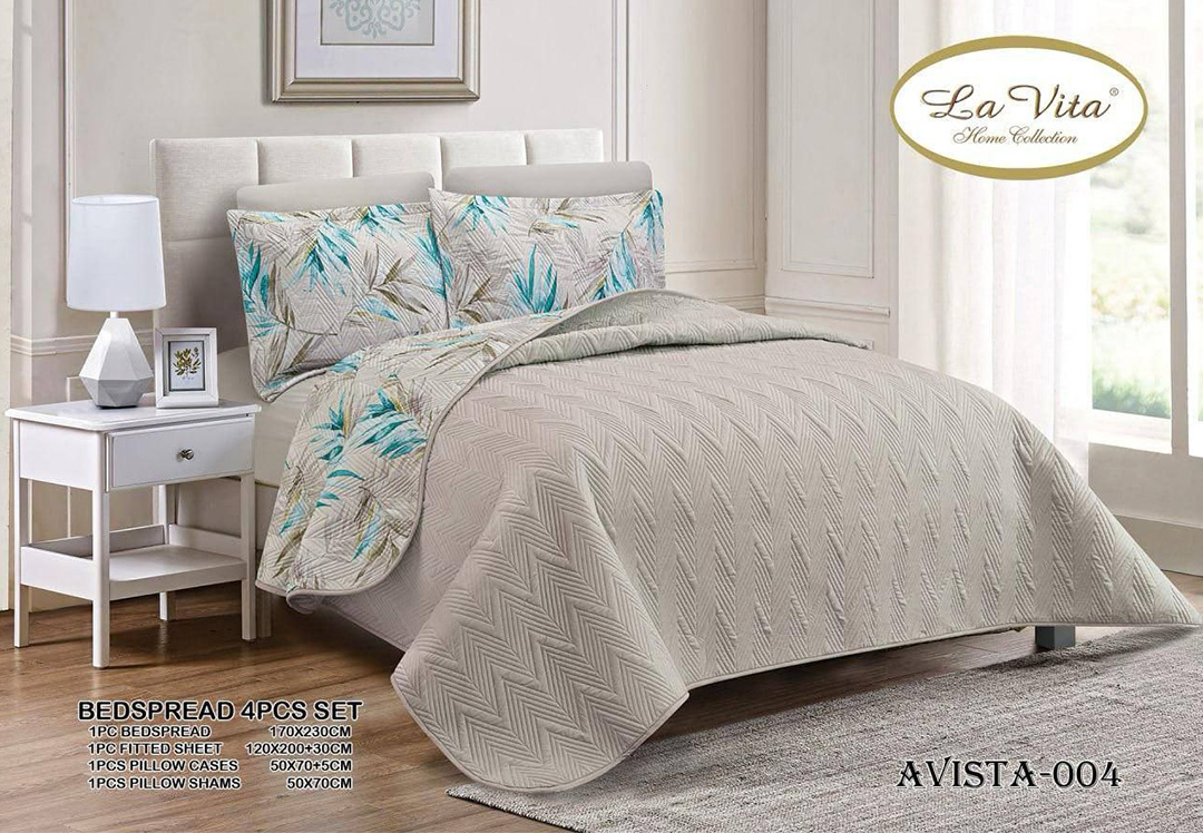 ست دو نفره پنبه دوزی کتان ۶ تکه برند لاویتا مدل آویستا